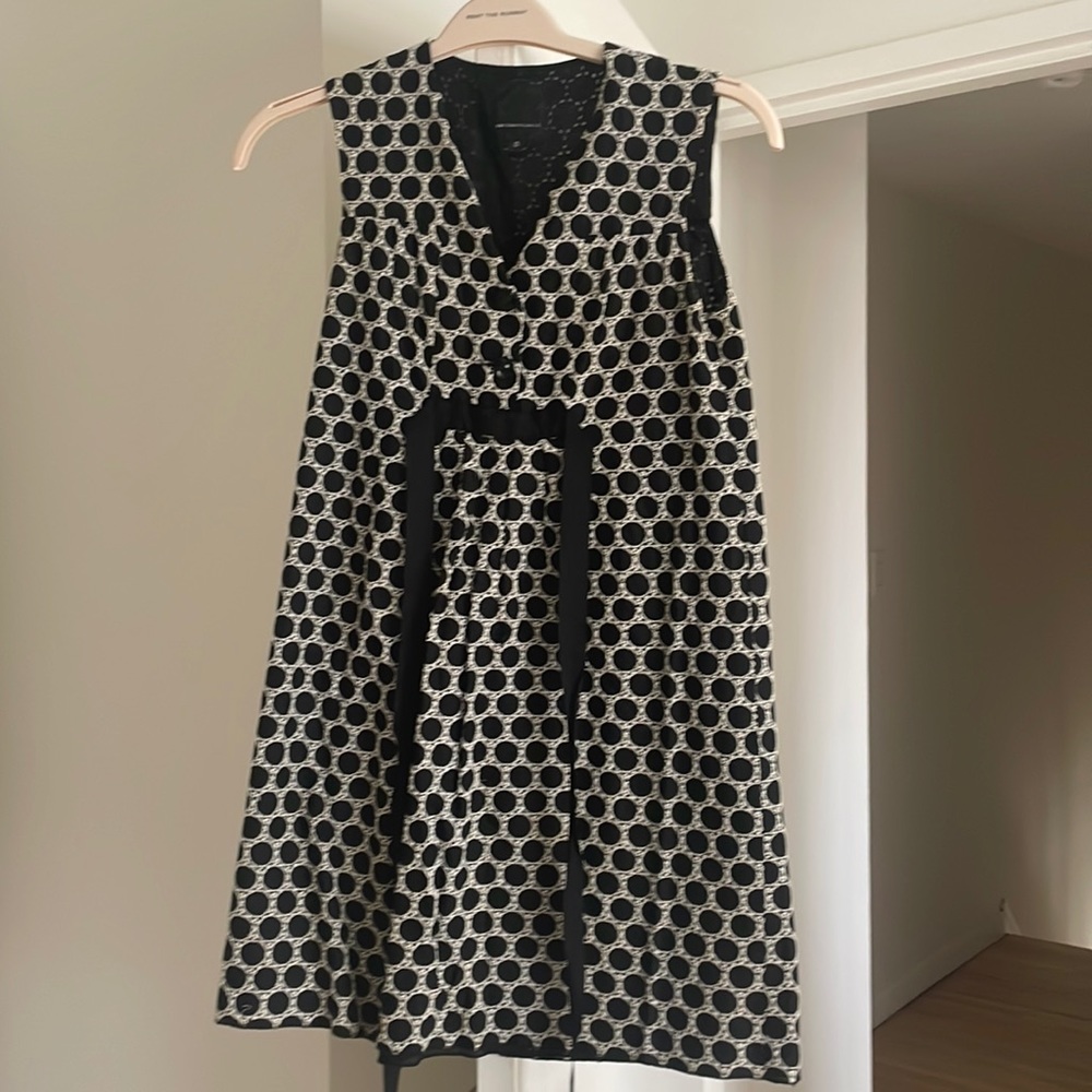 Anthropologie black and white mini dress